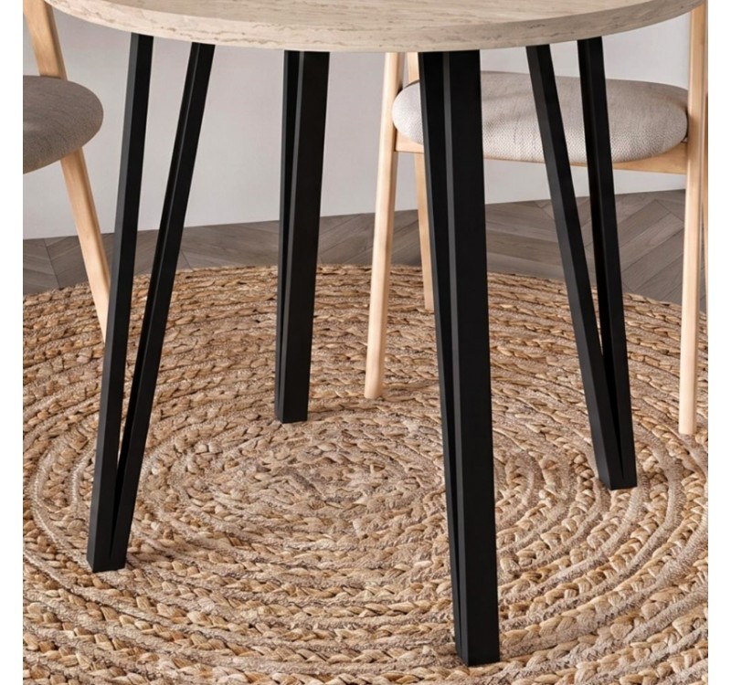 Τραπέζι Xana Megapap χρώμα travertine Ø90x77,5εκ.