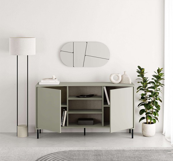 Μπουφές Frem Megapap χρώμα ash green 150x40x81εκ.