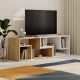 Έπιπλο τηλεόρασης Glis Megapap πολυμορφικό χρώμα sapphire oak - λευκό 145x35x44,8εκ.
