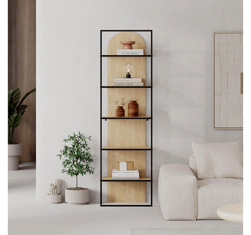 Βιβλιοθήκη Archy Megapap χρώμα sapphire oak 53x31,7x180εκ.