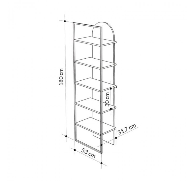 Βιβλιοθήκη Archy Megapap χρώμα sapphire oak 53x31,7x180εκ.