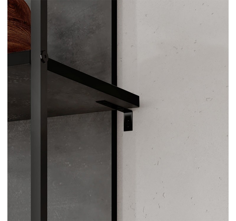 Βιβλιοθήκη Archy Megapap χρώμα γκρι ρετρό 53x31,7x180εκ.