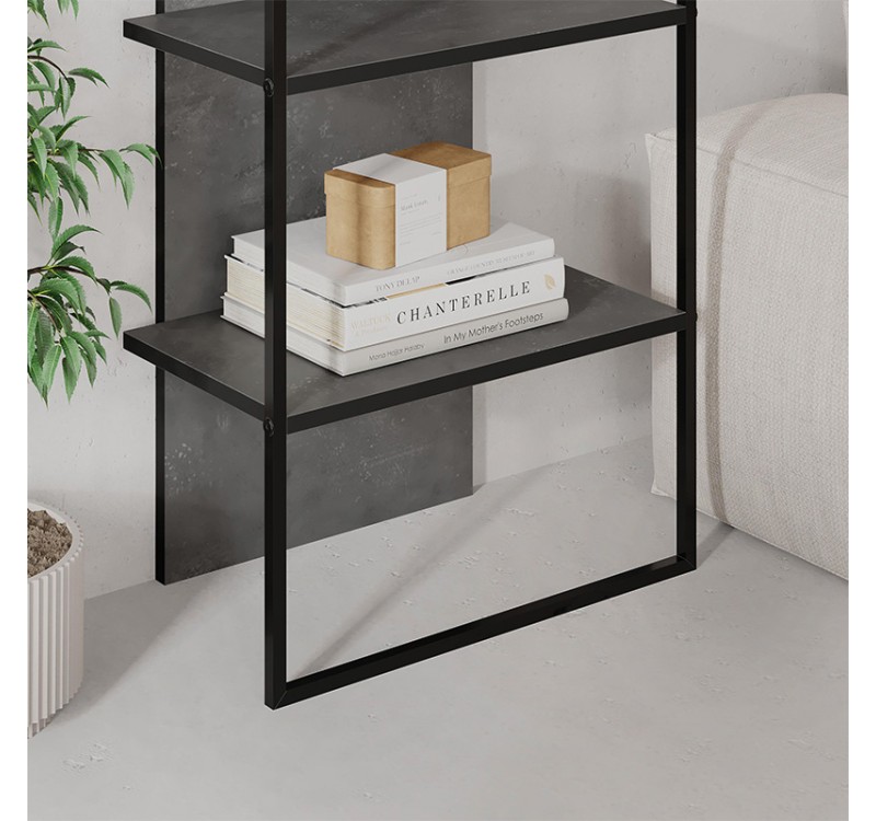 Βιβλιοθήκη Archy Megapap χρώμα γκρι ρετρό 53x31,7x180εκ.