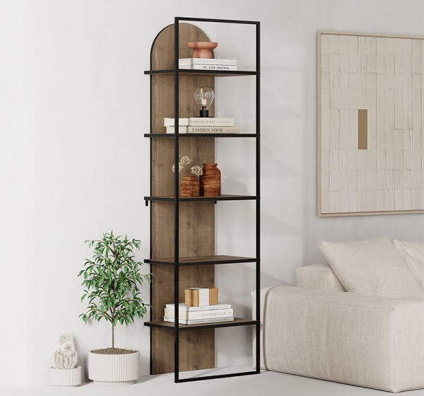 Βιβλιοθήκη Archy Megapap χρώμα ανοιχτό καρυδί 53x31,7x180εκ.