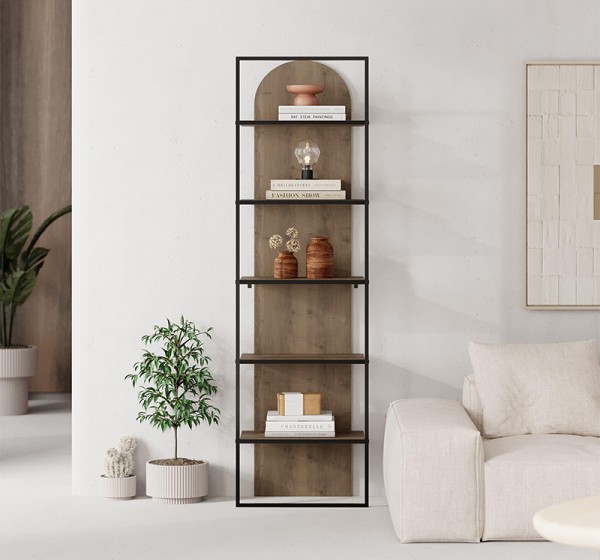 Βιβλιοθήκη Archy Megapap χρώμα ανοιχτό καρυδί 53x31,7x180εκ.