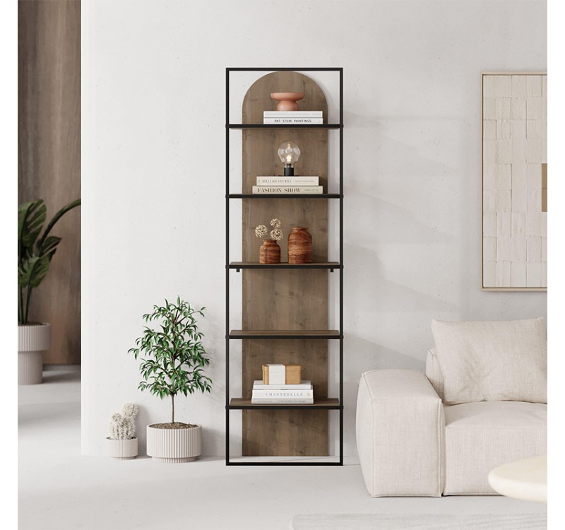 Βιβλιοθήκη Archy Megapap χρώμα ανοιχτό καρυδί 53x31,7x180εκ.