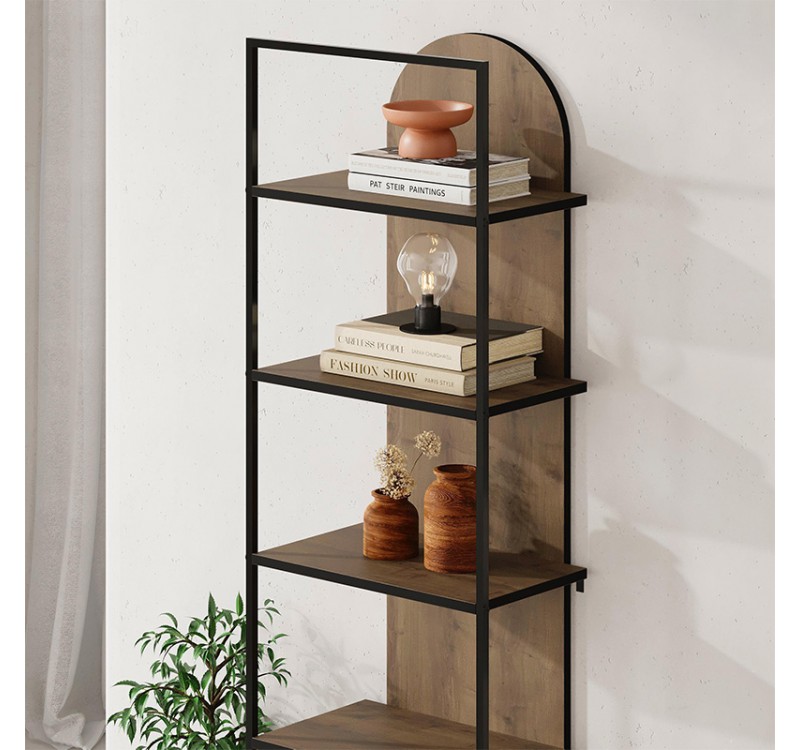 Βιβλιοθήκη Archy Megapap χρώμα ανοιχτό καρυδί 53x31,7x180εκ.