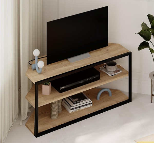 Έπιπλο τηλεόρασης γωνιακό Echo Megapap χρώμα sapphire oak 98x37x45εκ.