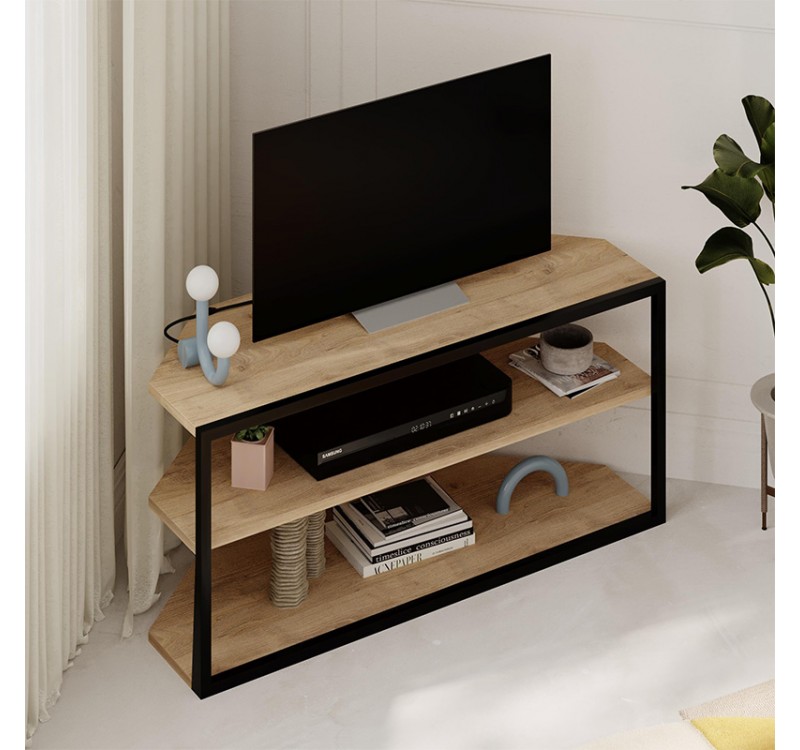 Έπιπλο τηλεόρασης γωνιακό Echo Megapap χρώμα sapphire oak 98x37x45εκ.