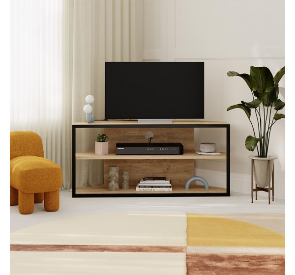 Έπιπλο τηλεόρασης γωνιακό Echo Megapap χρώμα sapphire oak 98x37x45εκ.