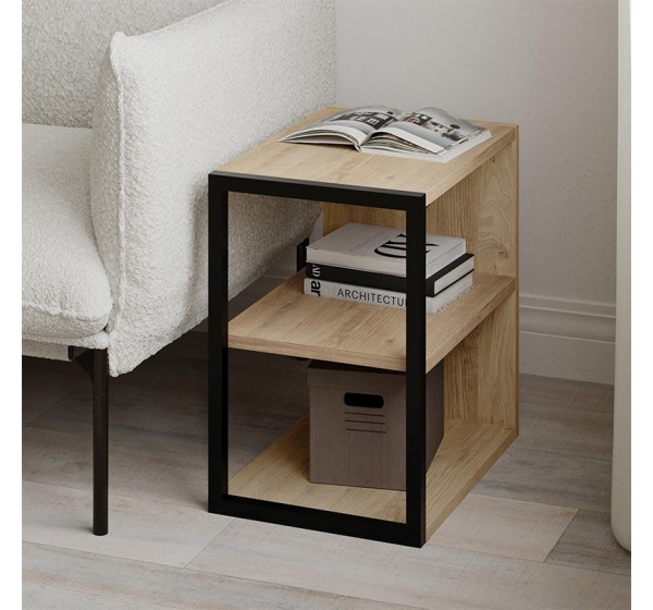 Τραπεζάκι βοηθητικό - Κομοδίνο Echo Megapap χρώμα sapphire oak 30x42x45εκ.