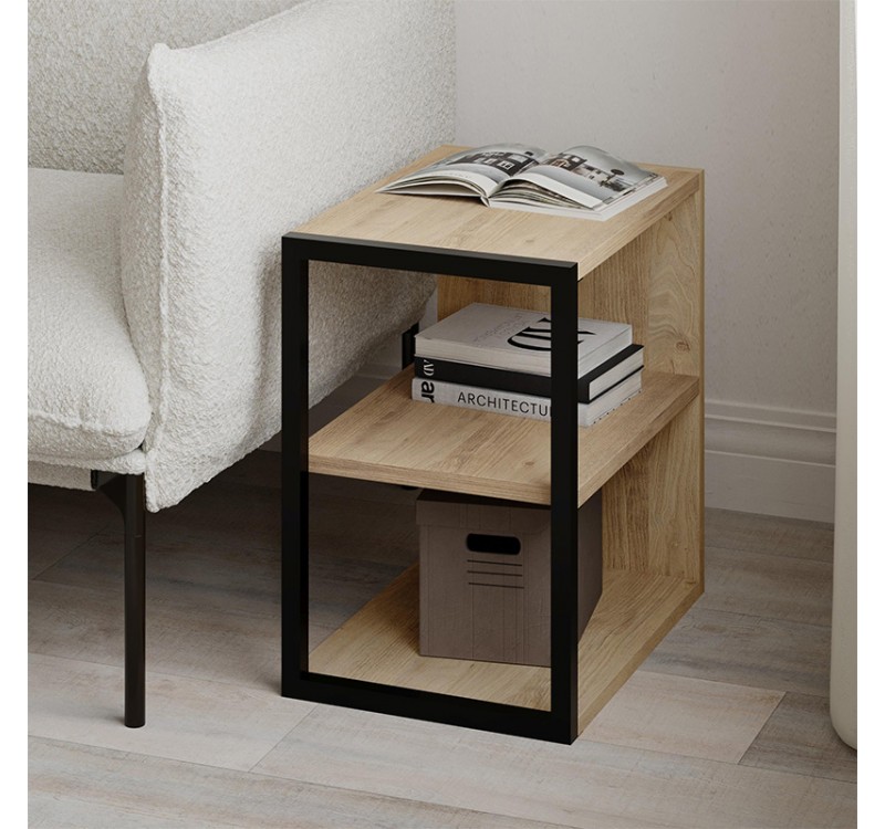 Τραπεζάκι βοηθητικό - Κομοδίνο Echo Megapap χρώμα sapphire oak 30x42x45εκ.