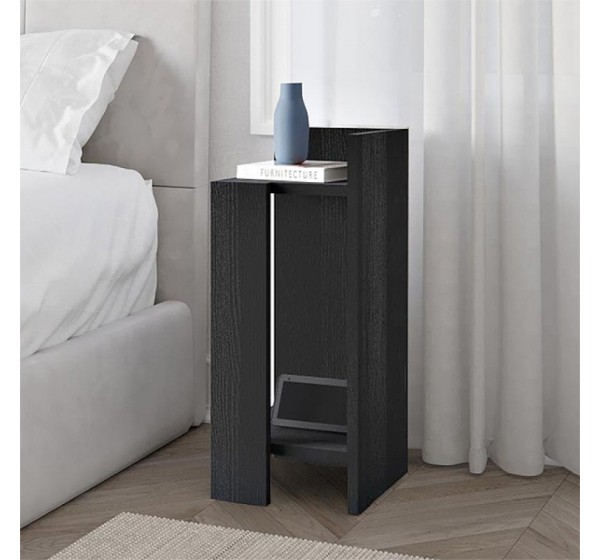 Κομοδίνο Elos Megapap δεξί χρώμα black wood 25x27x60εκ.