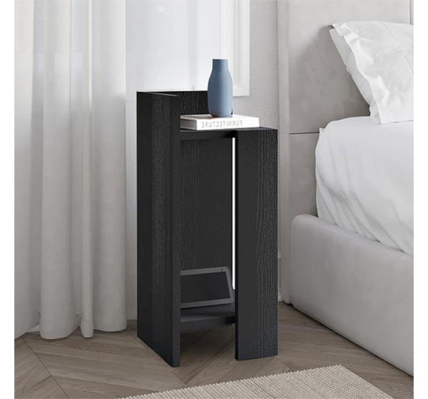 Κομοδίνο Elos Megapap αριστερό χρώμα black wood 25x27x60εκ.