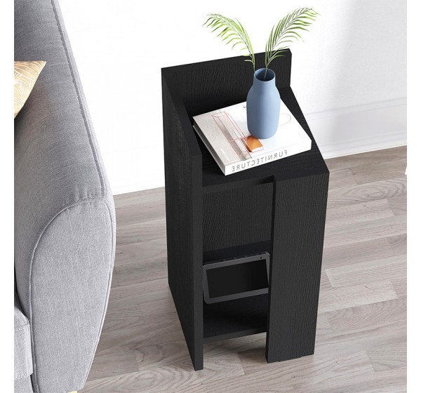 Κομοδίνο Elos Megapap αριστερό χρώμα black wood 25x27x60εκ.