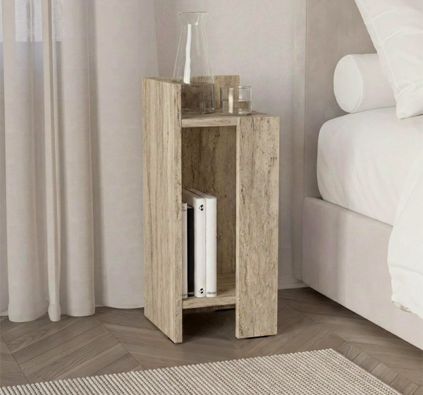 Κομοδίνο Elos Megapap αριστερό χρώμα travertine 25x27x60εκ.