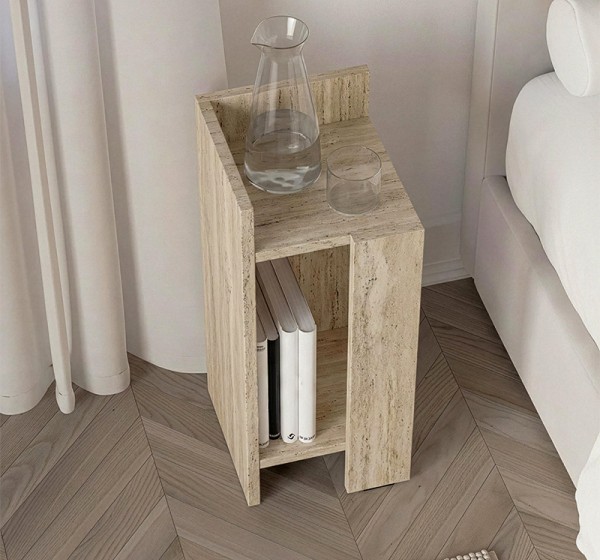 Κομοδίνο Elos Megapap αριστερό χρώμα travertine 25x27x60εκ.