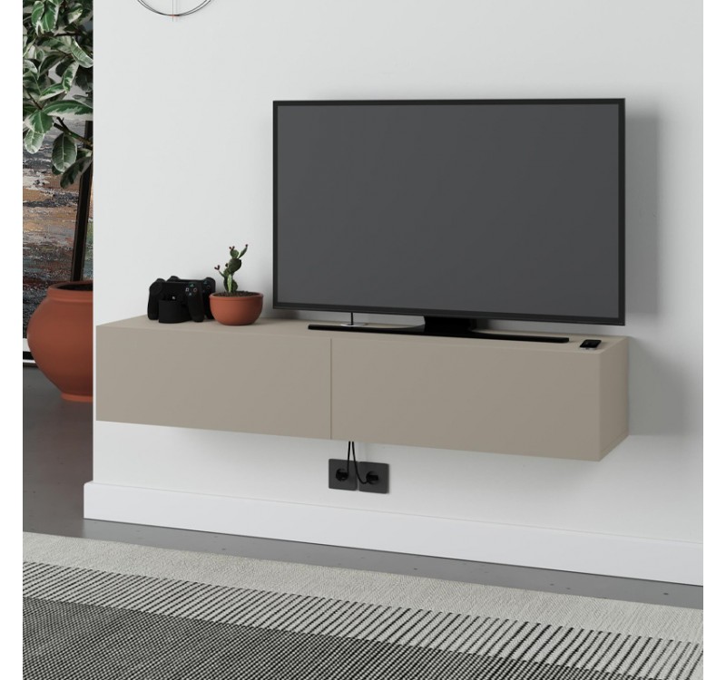 Έπιπλο τηλεόρασης επιτοίχιο Francy Megapap χρώμα sandstone 135x31,7x25εκ.