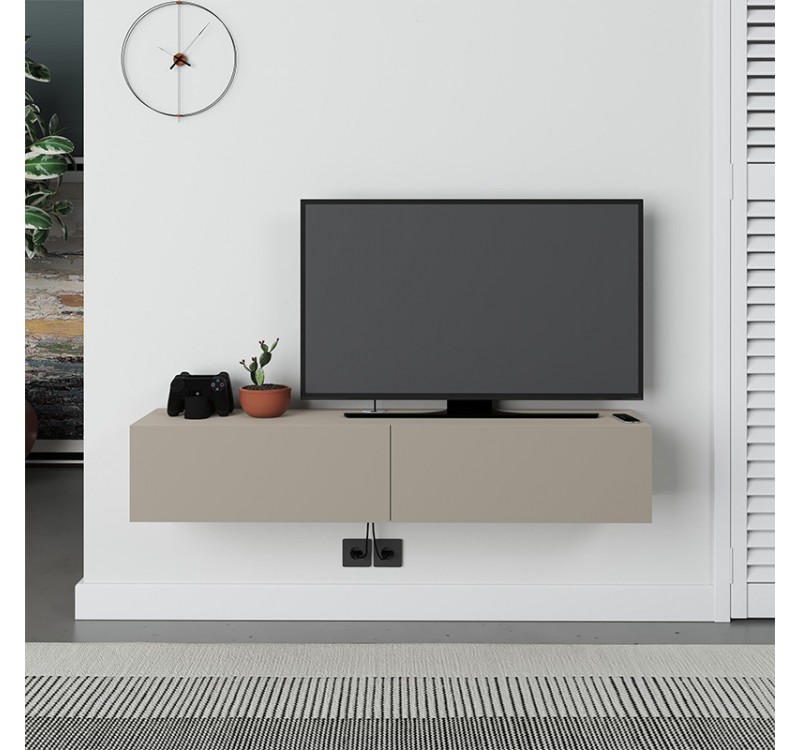 Έπιπλο τηλεόρασης επιτοίχιο Francy Megapap χρώμα sandstone 135x31,7x25εκ.