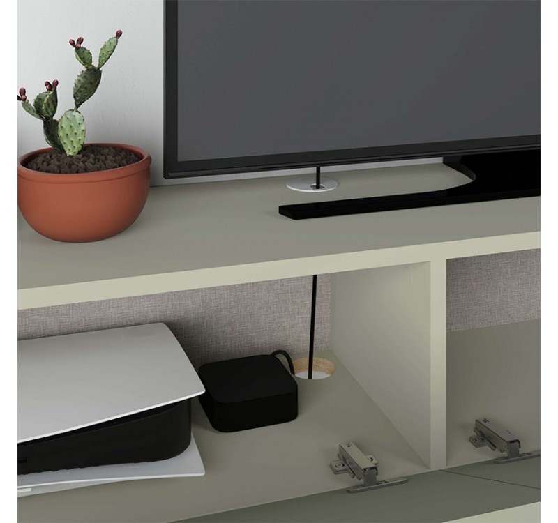 Έπιπλο τηλεόρασης επιτοίχιο Francy Megapap χρώμα ash green 135x31,7x25εκ.