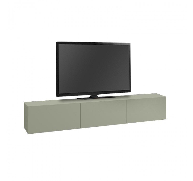 Έπιπλο τηλεόρασης επιτοίχιο Francy Megapap χρώμα ash green 180x30x30εκ.
