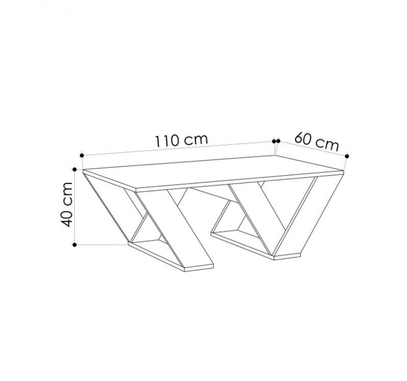 Τραπεζάκι σαλονιού Pipra Megapap χρώμα sapphire oak 110x60x40εκ.