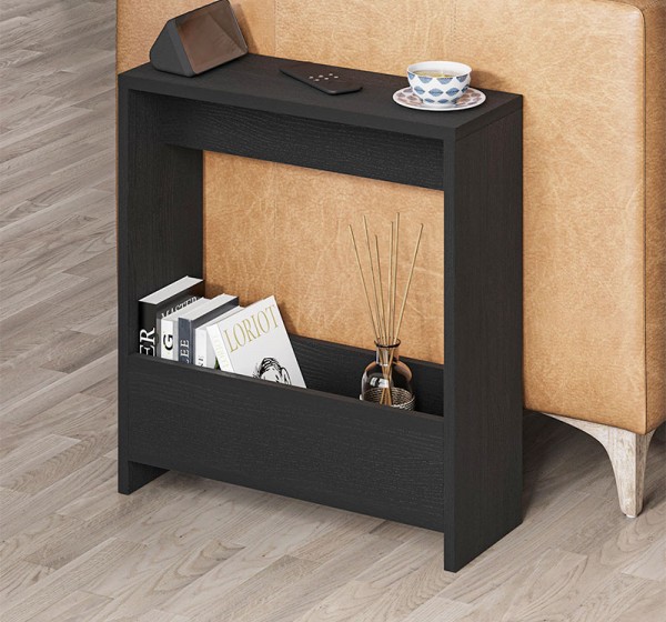 Τραπεζάκι βοηθητικό Simpi Megapap χρώμα black wood 55x20x60εκ.