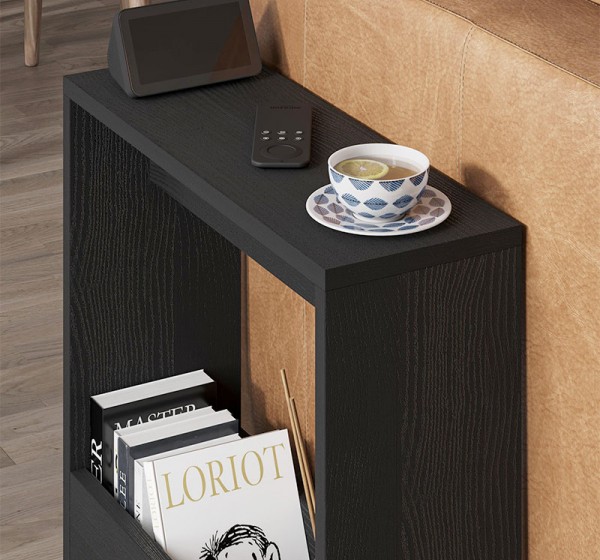 Τραπεζάκι βοηθητικό Simpi Megapap χρώμα black wood 55x20x60εκ.