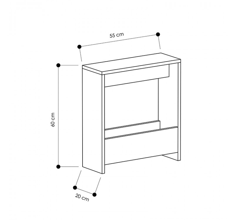 Τραπεζάκι βοηθητικό Simpi Megapap χρώμα black wood 55x20x60εκ.