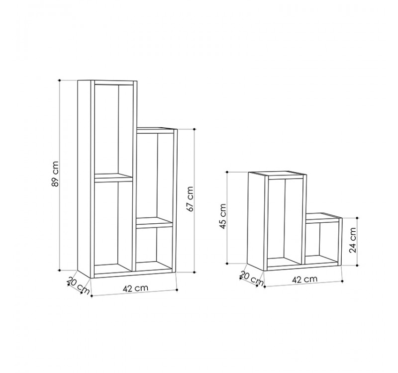 Ραφιέρα - Ανθοστήλη Sule Megapap χρώμα sapphire oak 84x20x89εκ.