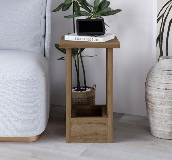 Τραπεζάκι βοηθητικό Tasos Megapap χρώμα sepet oak 30x30x50,3εκ.