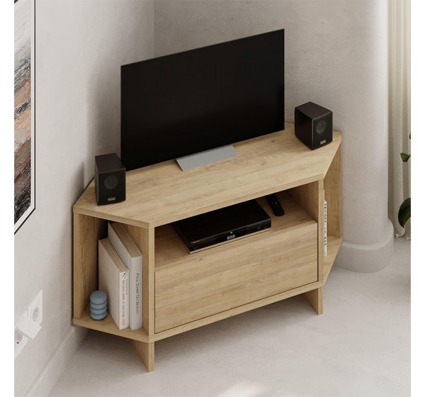 Έπιπλο τηλεόρασης γωνιακό Viva Megapap χρώμα sapphire oak 95,7x35,4x45εκ.