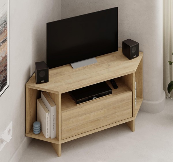 Έπιπλο τηλεόρασης γωνιακό Viva Megapap χρώμα sapphire oak 95,7x35,4x45εκ.