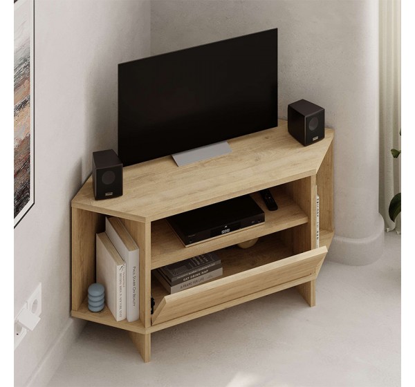 Έπιπλο τηλεόρασης γωνιακό Viva Megapap χρώμα sapphire oak 95,7x35,4x45εκ.