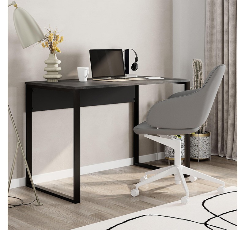 Γραφείο εργασίας Inna Megapap χρώμα γκρι ρετρό - silky black 100x60x75εκ.