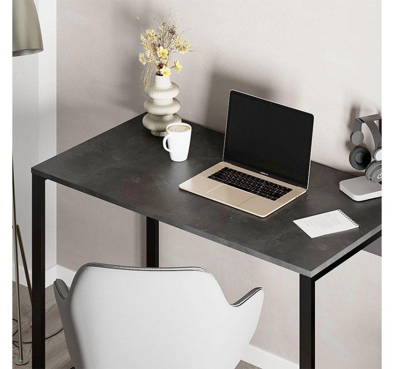 Γραφείο εργασίας Inna Megapap χρώμα γκρι ρετρό - silky black 100x60x75εκ.