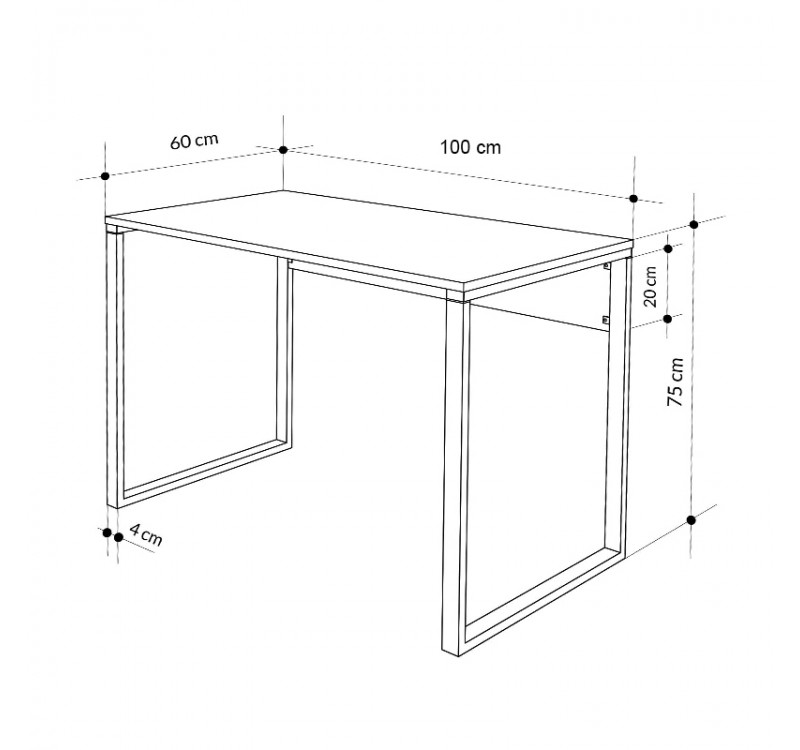 Γραφείο εργασίας Inna Megapap χρώμα γκρι ρετρό - silky black 100x60x75εκ.