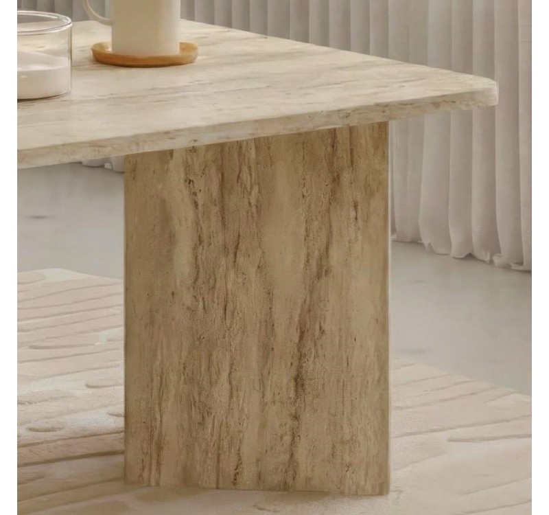 Τραπεζάκι σαλονιού Sam Megapap χρώμα travertine 100x60x41,8εκ.