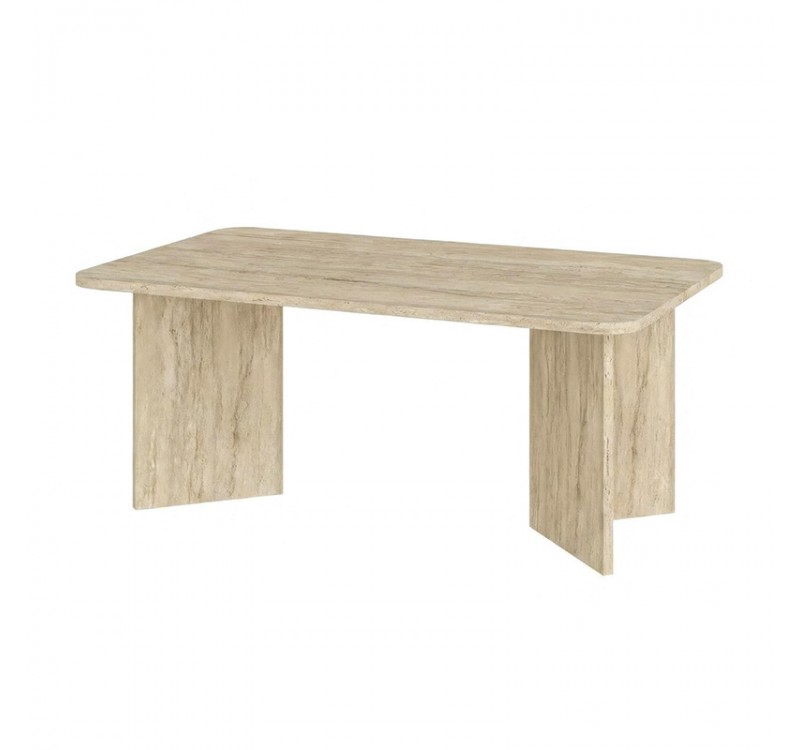 Τραπεζάκι σαλονιού Sam Megapap χρώμα travertine 100x60x41,8εκ.