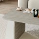 Τραπεζάκι σαλονιού Pietra Megapap χρώμα travertine 100x60x41,8εκ.
