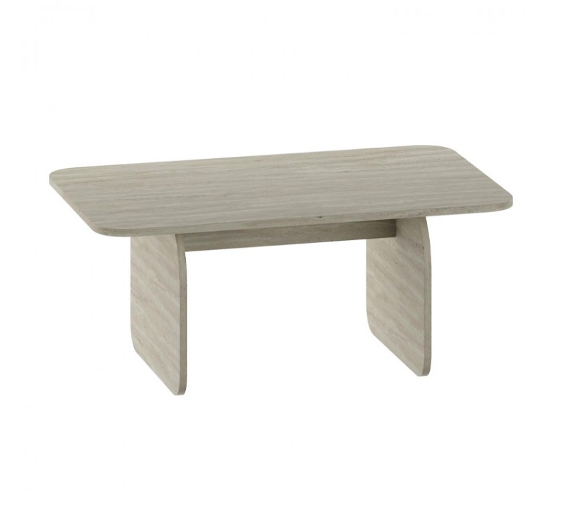 Τραπεζάκι σαλονιού Pietra Megapap χρώμα travertine 100x60x41,8εκ.