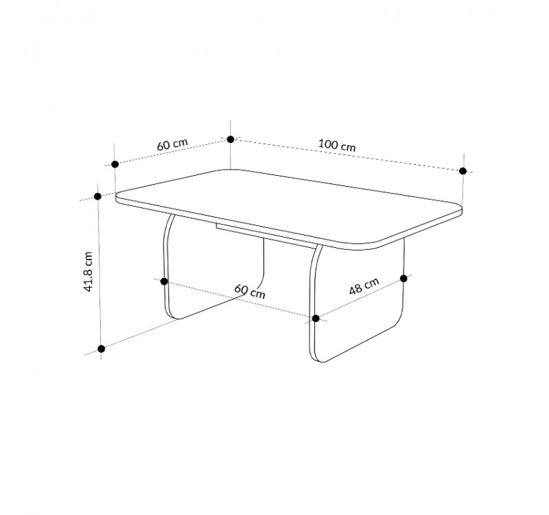 Τραπεζάκι σαλονιού Pietra Megapap χρώμα travertine 100x60x41,8εκ.