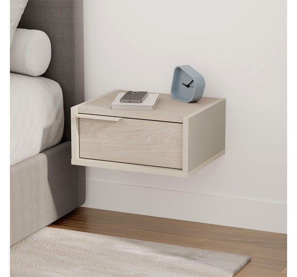 Κομοδίνο επιτοίχιο Eco Megapap χρώμα sandstone - light oak 40x33x18,5εκ.