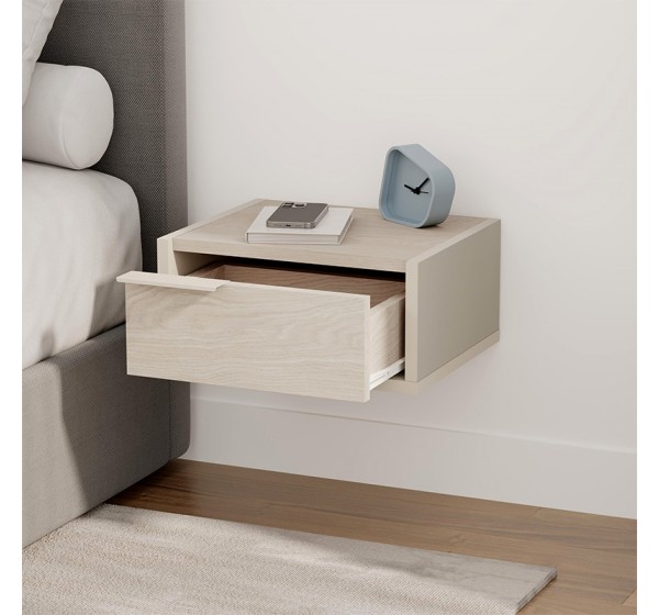 Κομοδίνο επιτοίχιο Eco Megapap χρώμα sandstone - light oak 40x33x18,5εκ.