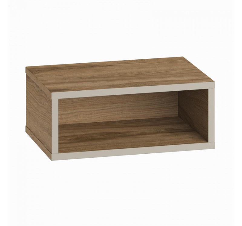 Κομοδίνο επιτοίχιο Brik Megapap με LED χρώμα καρυδί Ud - sandstone 45x30x18εκ.