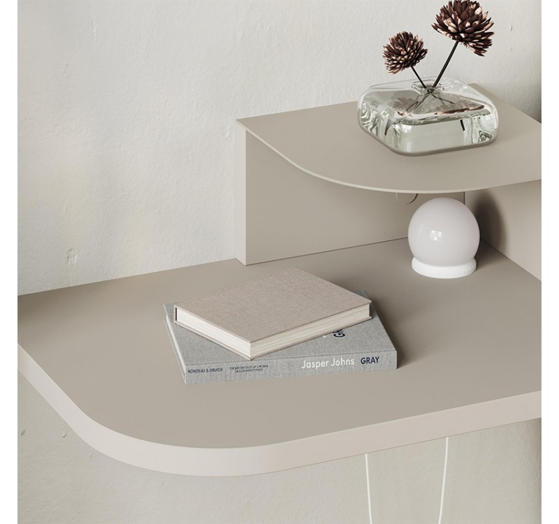 Κομοδίνο επιτοίχιο Luno Megapap με LED χρώμα sandstone 40x30x16,2εκ.