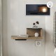 Κομοδίνο επιτοίχιο Luno Megapap με LED χρώμα sepet oak 40x30x16,2εκ.