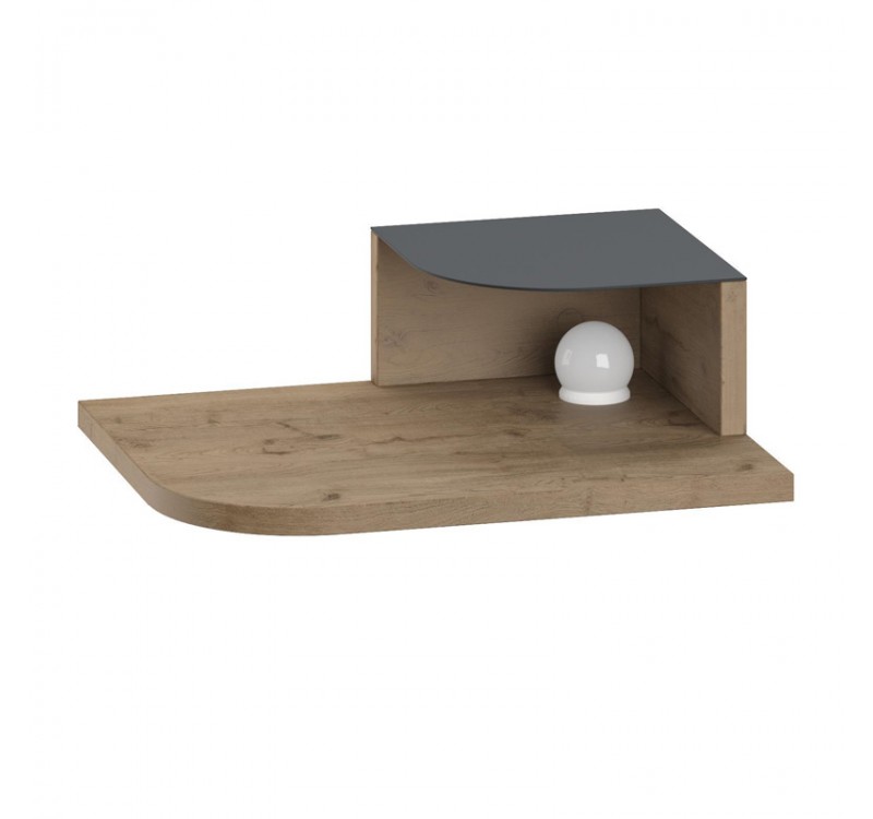 Κομοδίνο επιτοίχιο Luno Megapap με LED χρώμα sepet oak 40x30x16,2εκ.