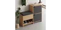 Παπουτσοθήκη Haven Megapap χρώμα sapphire oak - ανθρακί 101x35x80,4εκ.