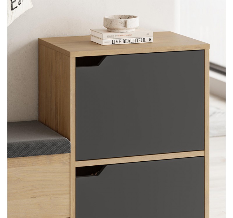 Παπουτσοθήκη Haven Megapap χρώμα sapphire oak - ανθρακί 101x35x80,4εκ.